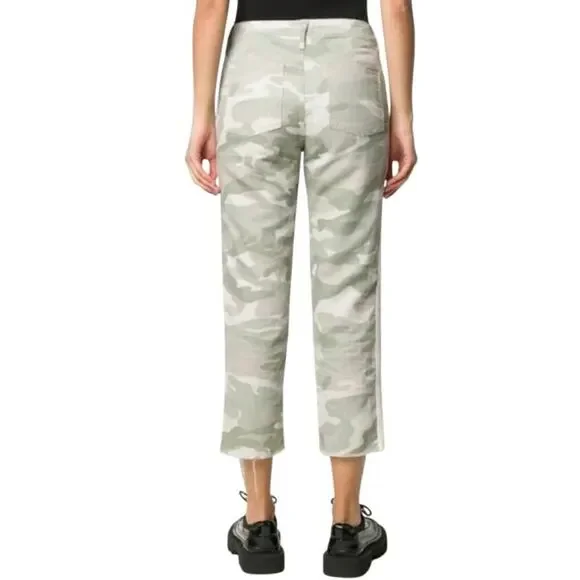Mother The Shaker Chop Crop Fray Raw Hem Camo Desert Print Pants Size 27